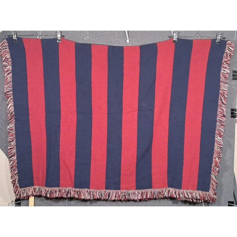 Woven American Flag Throw Blanket Stars and Stripes Patriotic Americana 44x32